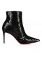 Christian Louboutin Dus Kate Buit 85 Mm Lage Laarzen In Reliëf Patent Kalf Zwart Christian Louboutin Schoenen
