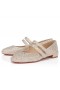 Christian Louboutin Sweet Jane Strass Ballerina ' S Veau Van Velours En Strass Naakt 1