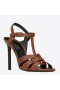 Saint Laurent Tribute Hoge Hak Sandalen Bruin Kalfsleer Saint Laurent Schoenen