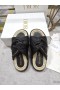 Dior Twist Zwart Cannage D Twist Slide Sandalen Lamsvel