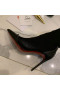 Christian Louboutin Dovi Dova Sok Booties 100mm Knie-hoge Laarzen, Gebreide Stof en Leer Zwart