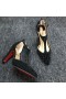 Christian Louboutin Goldostrap Spikes Pompen 100mm Veau Velours Zwart