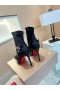 Christian Louboutin Jessie Buit Joli 100 mm Patent Satin Kristal Versierd Zwart