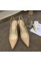 Christian Louboutin Kate Sling Pompen 80mm Patent Naakt Leder