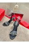 Christian Louboutin Loubigirl Keten 100mm Sandalen Zwart Kalfsleer CL Schoenen