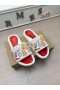 Christian Louboutin Geschilderd Spikes Slippers Mannen Sandalen CL Schoenen