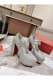 Christian Louboutin Platforms Movida Jane 130 mm Glitter Zilver Leer