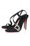 Christian Louboutin Rosalie Rode Loper 100 Mm Pompen Crêpe Satijn Zwart