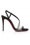 Christian Louboutin Rosalie Rode Loper 100 Mm Pompen Crêpe Satijn Zwart