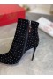 Christian Louboutin Dus Kate Buit Pluim enkellaarsjes 100mm Suède Zwart