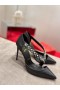 Christian Louboutin Deomina Keten Spike Spitse Teen Pompen 100mm CL Schoenen