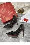 Christian Louboutin Follies Strass Pompen 100mm Glitter Zwart CL Schoenen