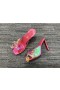 Christian Louboutin Iriserende Leer Mule Sandalen 100 Mm TPU Roze