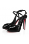 Christian Louboutin Jenlove Alta Pompen 120mm Patent Vog Leer Zwart