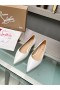 Christian Louboutin Kate Ballerina Flats Patent Leather White Christian Louboutin Schoenen