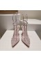 Christian Louboutin Spikoo 100mm Pompen, PVC En Leder Roze CL Schoenen