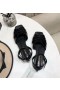 Saint Laurent Tribute Platte Sandalen Zwart Lakleder Saint Laurent Schoenen