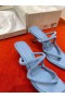 Jimmy Choo 70 Mules Slides Suede Strap Blue