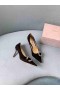 Jimmy Choo Saresa 65 Latte Nappa Leder Pumps Kristal Verfraaiing Zwart