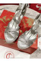 Christian Louboutin Lagoadonna 120mm Leren Espadrilles Wiggen Zilver