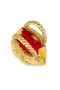Christian Louboutin Loubibraid Bovenste Handgreep Tas Iriserende Nappa Leder Goud