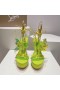 Christian Louboutin Alyah Platform Sandalen 150mm Iriserende PVC Neon Geel