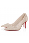 Christian Louboutin Apostropha Mesh Strass Pompen 80 mm Beige