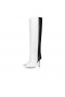 Christian Louboutin Astrilarge Botta 100 Mm Laarzen Kalfsleer Bianco Christian Louboutin Schoenen