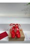 Christian Louboutin Cassia Lace Up 100 Mm Strappy Pompen Crêpe Satijn Rood