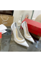 Christian Louboutin Galativi Pompen 85mm Mesh en Leer Wit CL Schoenen