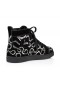 Christian Louboutin OctoLouis Strass-High-Top Sneakers Fluweel En Strass Zwart