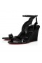 Christian Louboutin Zeppa Chick 85mm Patent Leren Sandalen Zwart