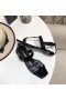 Saint Laurent Cassandra Platte Sandalen Zwart Lakleder Saint Laurent Schoenen