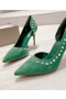 Christian Louboutin Iriza Pumps Spikes 100mm Veau Velours Green