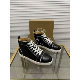 Christian Loubo Leuk Louis High-Top Sneakers Patent Kalf Leer Zwart
