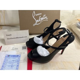 Christian Louboutin Jenlove Alta 120 Mm-Open-Toe Pumps Leer Zwart