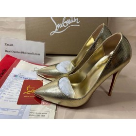 Christian Louboutin Dus Kate 120 Metallic Hagedis-Effect Leather Pompen CL Schoenen Winkel