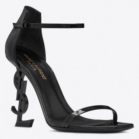 Saint Laurent Opyum 110mm en Sandalen Zwarte Palent Leer Saint Laurent Schoenen