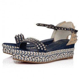 Christian Louboutin 60 mm Denim/lin Denim Katoen Sandaal