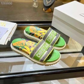 Dior Cweg Jardin d ' Hiver Katoenen Geborduurde Stof Groen