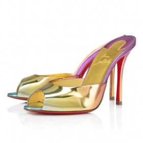 Christian Louboutin Mij Dolly 100Mm Slipper Boreale Specchio Leer Multicolor