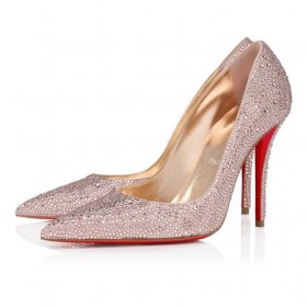 Christian Louboutin Miss Z Strass 100 Mm Pumps Suede En Strass Vintage Rose