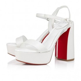 Christian Louboutin Movida Jane Sandaal 130mm Sandalen Nappa Leder Bianco