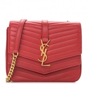 Saint Laurent Kleine Sulpice Tas Rood Matelasse Leer Saint Laurent Tassen