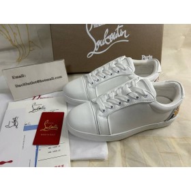 Christian Louboutin Leuk Vieira Sneakers Kalfsleer En Rubberen Witte Christian Louboutin Schoenen