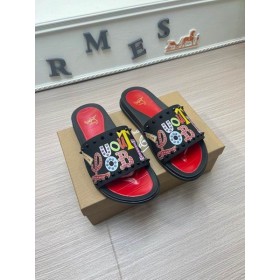 Christian Louboutin Geschilderd Spikes Slippers Mannen Sandalen Christian Louboutin