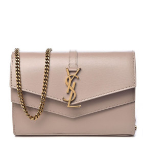 Saint Laurent Sulpice Keten Portemonnee Beige Glad Leer Saint Laurent Tassen