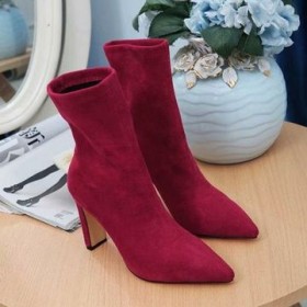 Jimmy Choo Enkellaars 85mm Suède Rood
