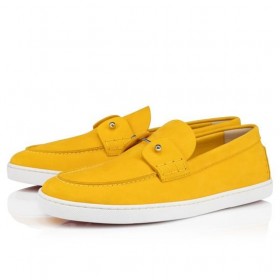 Christian Louboutin Chambeliboat Boot Schoenen Omgekeerd Nubuck Leer Pollen