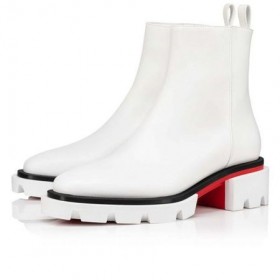 Christian Louboutin Mannen Maxiboot Laarzen Kalfsleer Bianco Christian Louboutin Laarzen